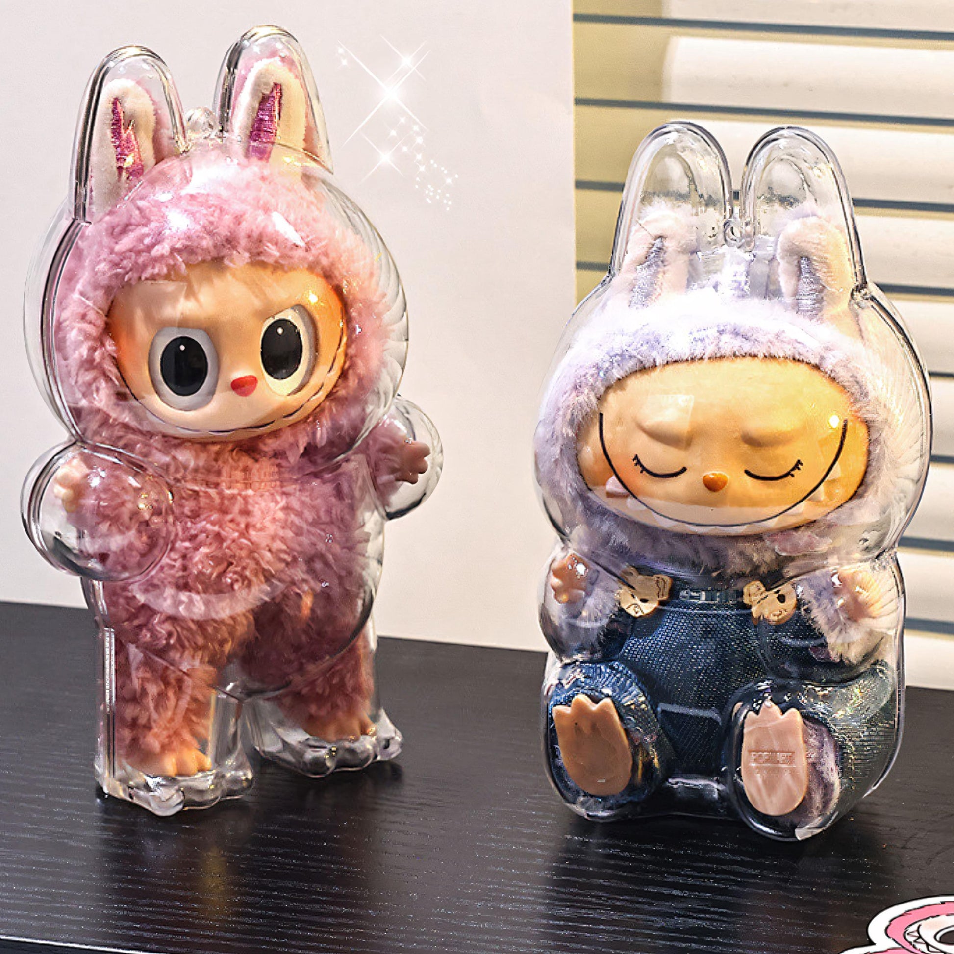 Labubu Outfit Anti-Dust Cover Crystal Acrylic Display Labubu Clothes Protective Case Hard Shell Box Case Labubu Accessory Doll Not Included