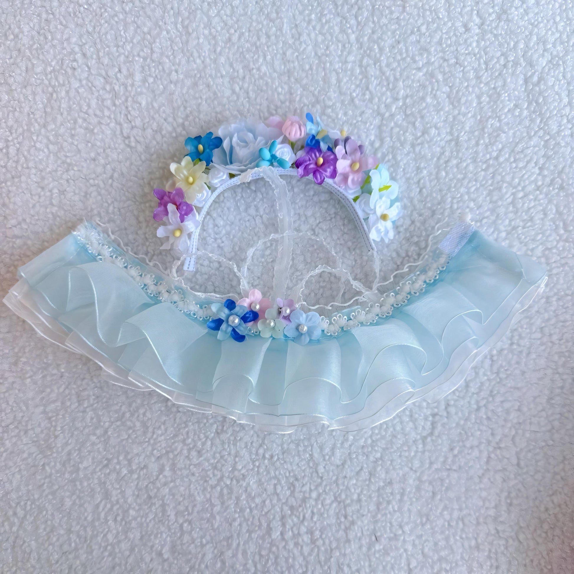 Labubu Doll Clothes Cottagecore Princess Dress with Flower Crown and Hairpin Labubu Accessory Doll Not Included