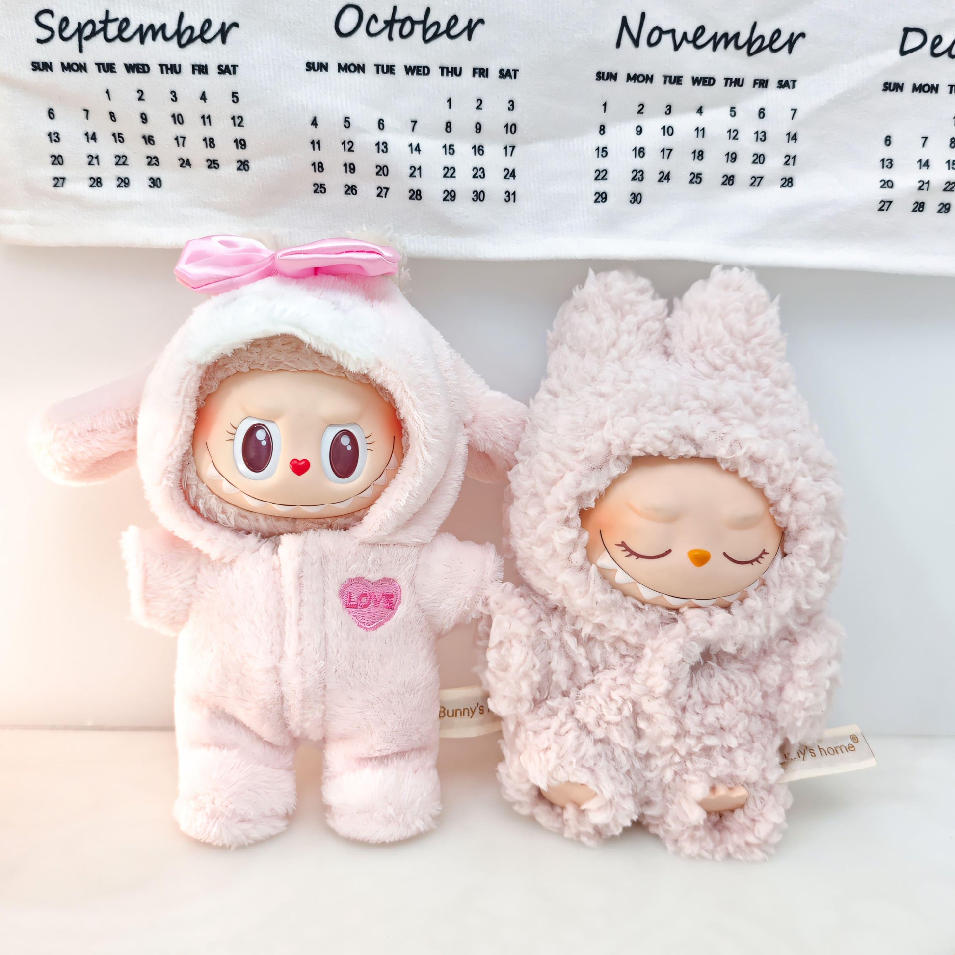 Labubu Doll Clothes Soft Fluffy Bunny Hoodie Romper with Button Detail Labubu Accessory Cozy Style Doll Not Included