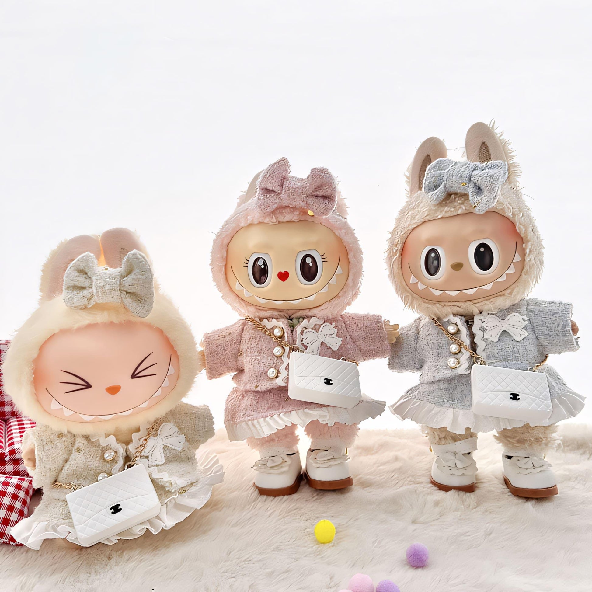 Labubu Doll Clothes Tweed Dress Set Classic Elegant Style Labubu Accessory Doll Not Included
