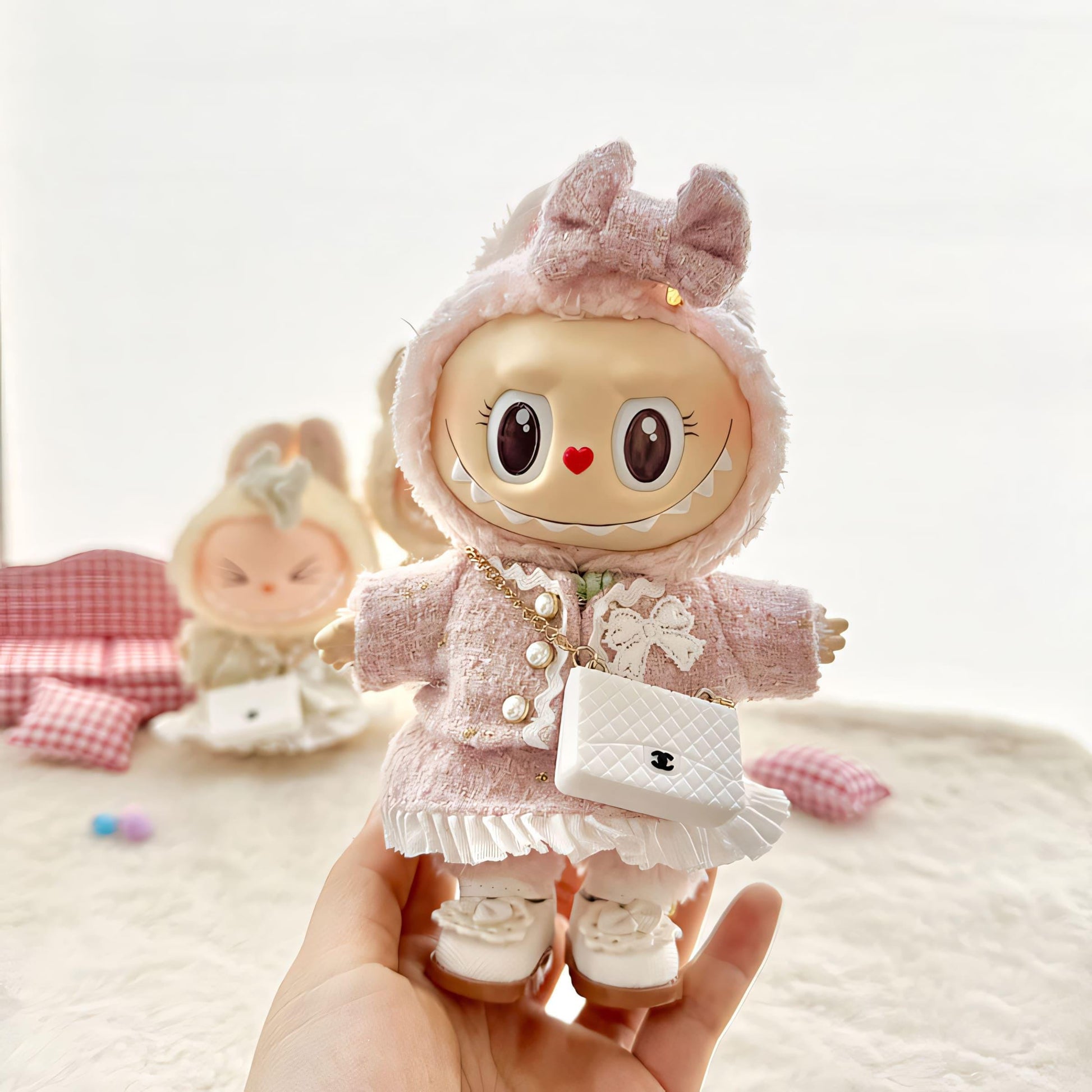 Labubu Doll Clothes Tweed Dress Set Classic Elegant Style Labubu Accessory Doll Not Included