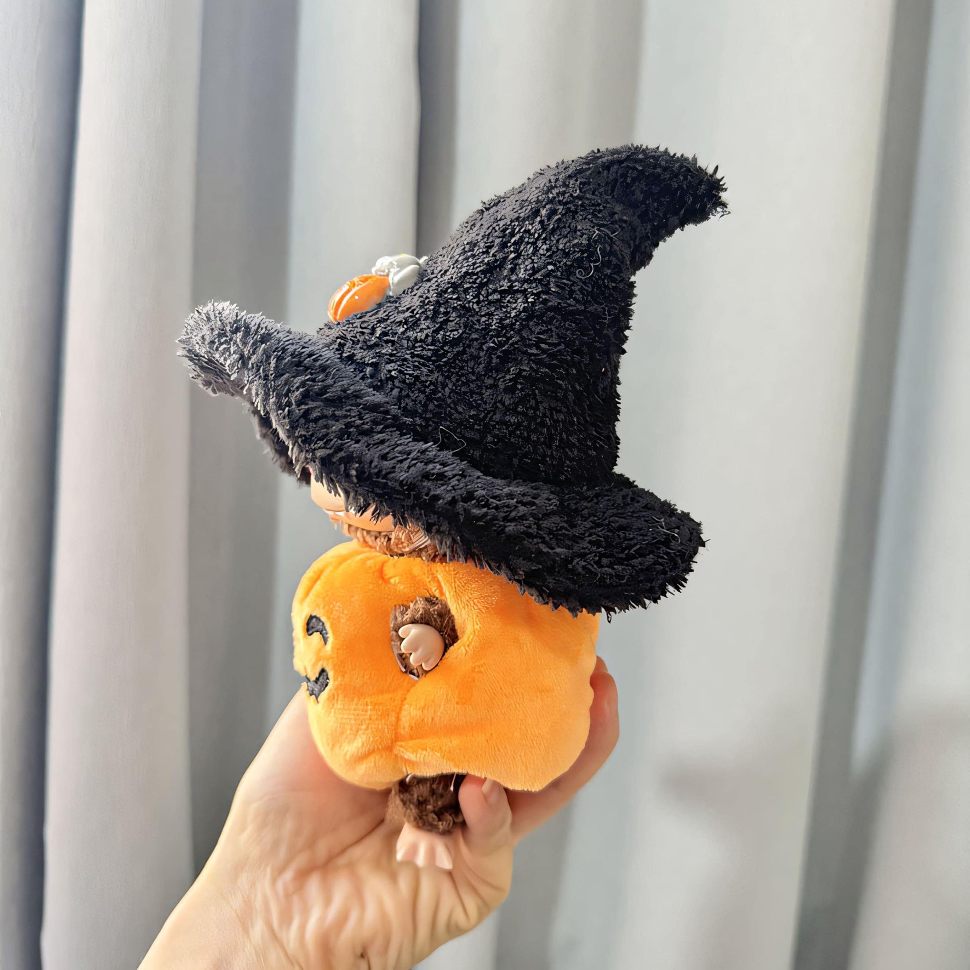 Halloween Pumpkin Outfit Labubu Doll Clothes with Witch Hat Plush Costume Set Labubu Accessory Doll Not Included