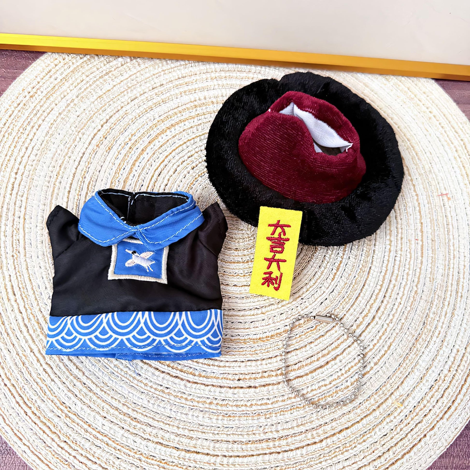 Labubu Doll Clothes Chinese Jiangshi Zombie Costume with Hat and Talisman Labubu Halloween Outfit Labubu Accessory Doll Not Included