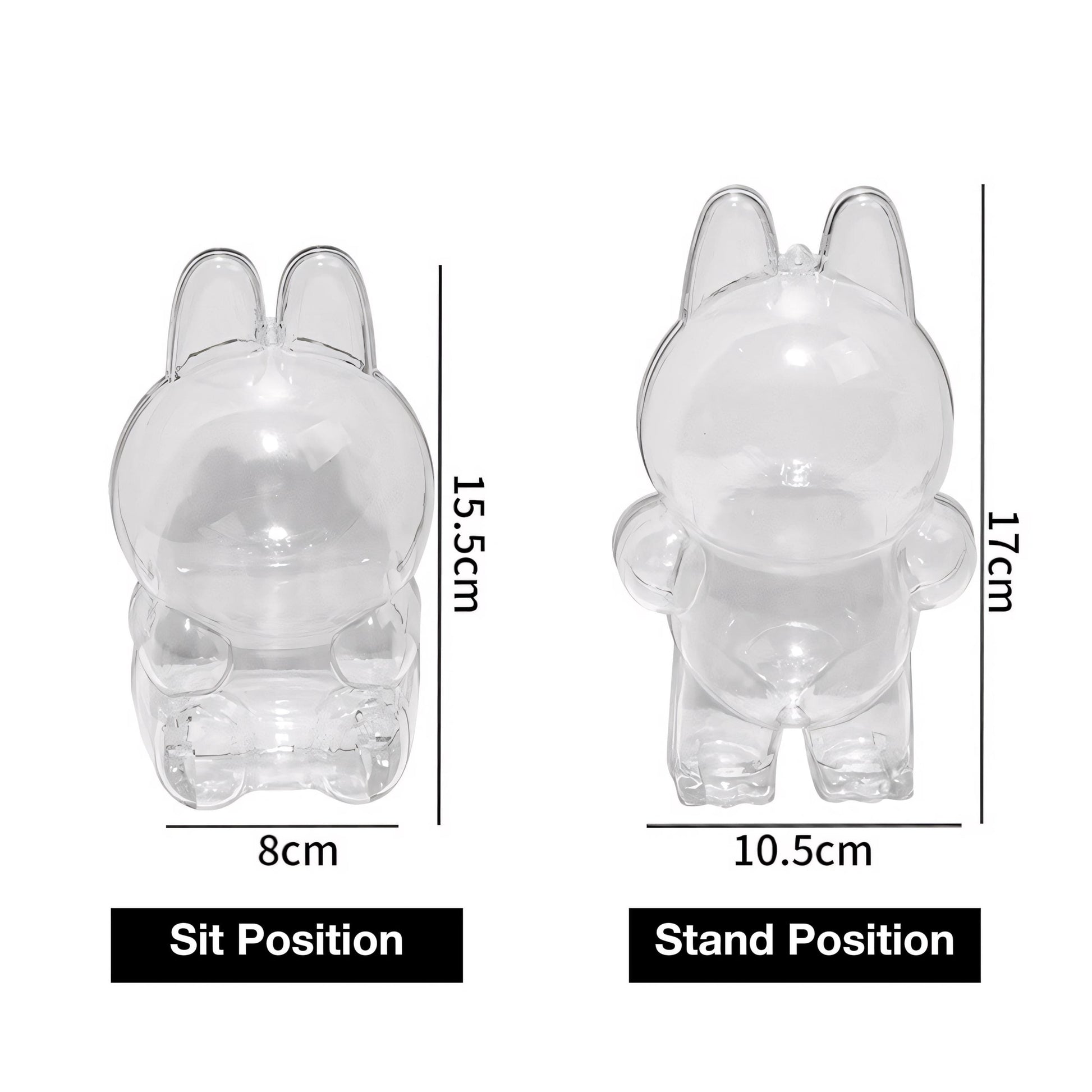 Labubu Outfit Anti-Dust Cover Crystal Acrylic Display Labubu Clothes Protective Case Hard Shell Box Case Labubu Accessory Doll Not Included