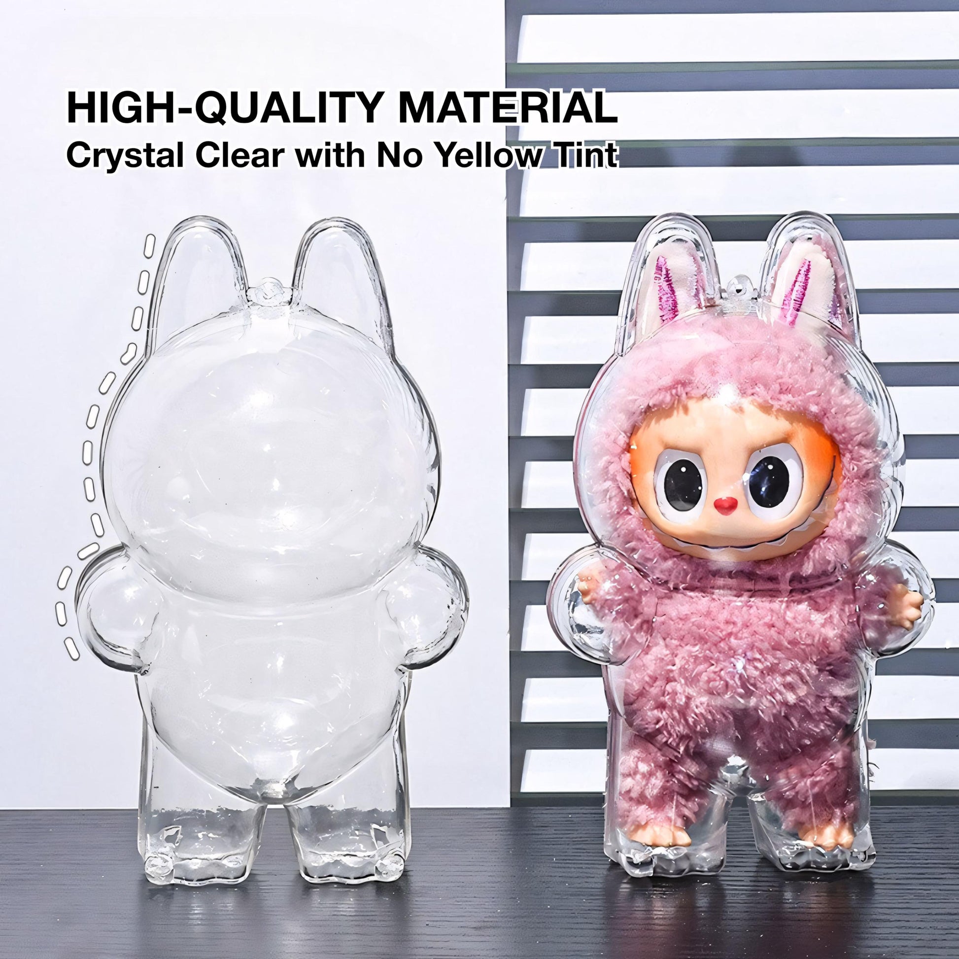 Labubu Outfit Anti-Dust Cover Crystal Acrylic Display Labubu Clothes Protective Case Hard Shell Box Case Labubu Accessory Doll Not Included