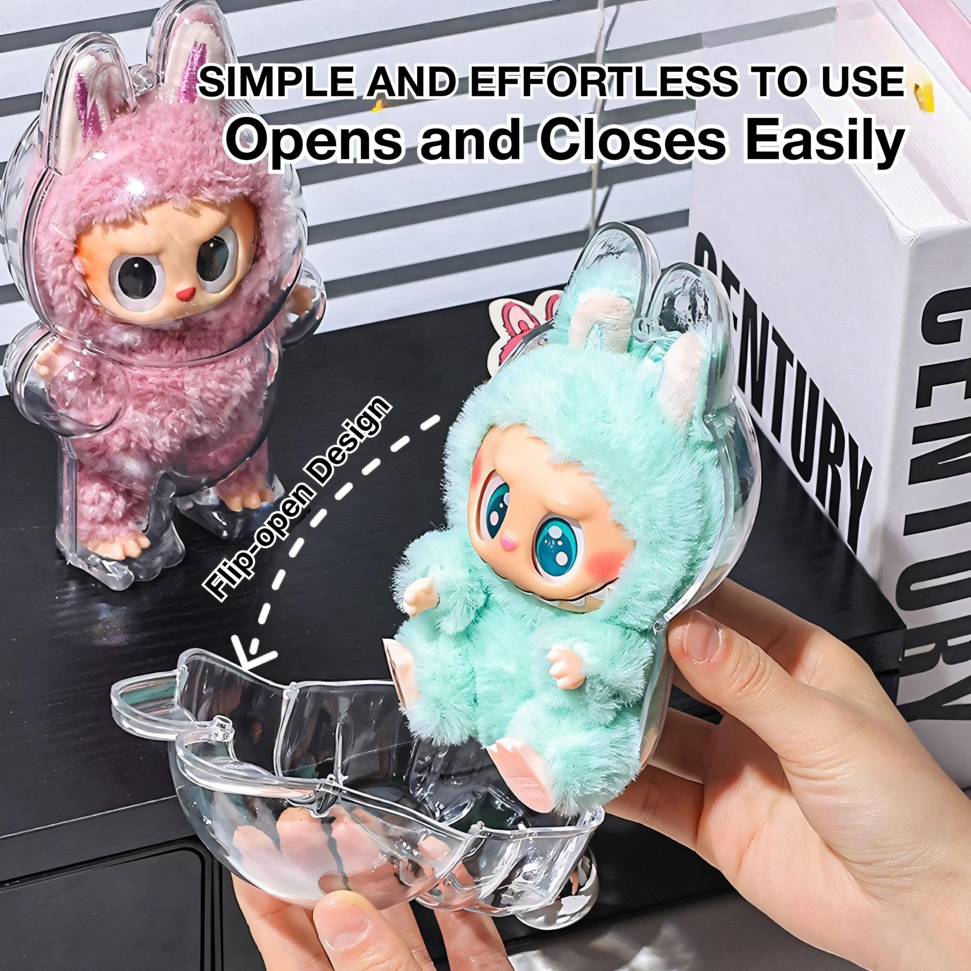 Labubu Outfit Anti-Dust Cover Crystal Acrylic Display Labubu Clothes Protective Case Hard Shell Box Case Labubu Accessory Doll Not Included